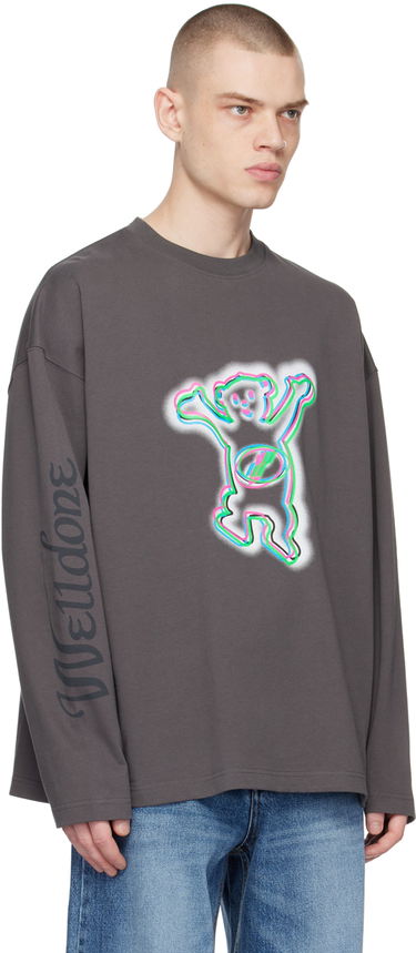 Tričko We11done We11done Teddy Graphic Long Sleeve T-Shirt Šedá | WD-TT3-22-833-U-CH, 1
