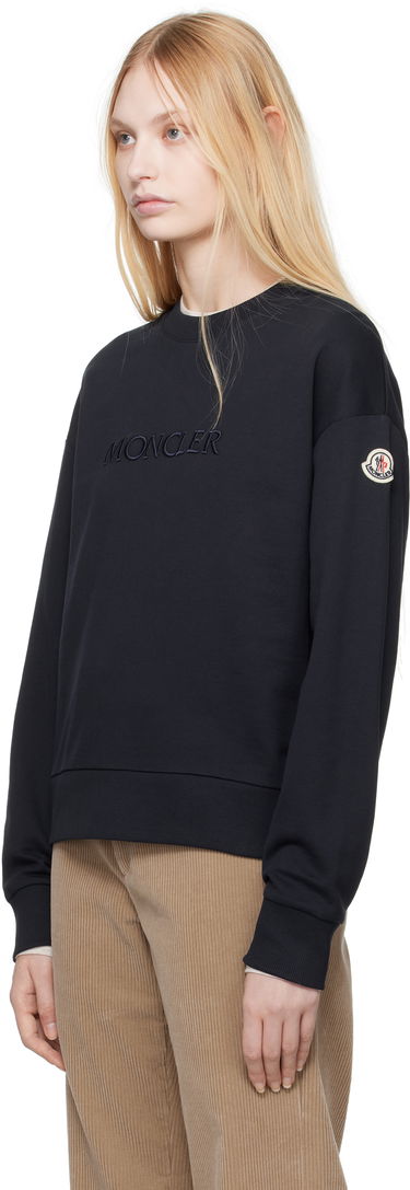 Sveter Moncler Moncler Embroidered Logo Sweatshirt Čierna | K10938G0001689A1K, 3