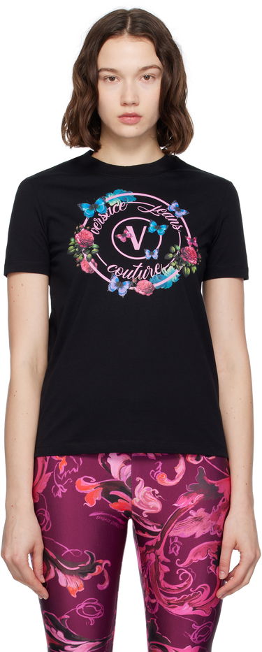 Tričko Versace Versace Jeans Couture Cotton Jersey Graphic T-Shirt Čierna | E79HAHP01_ECJ01P, 0