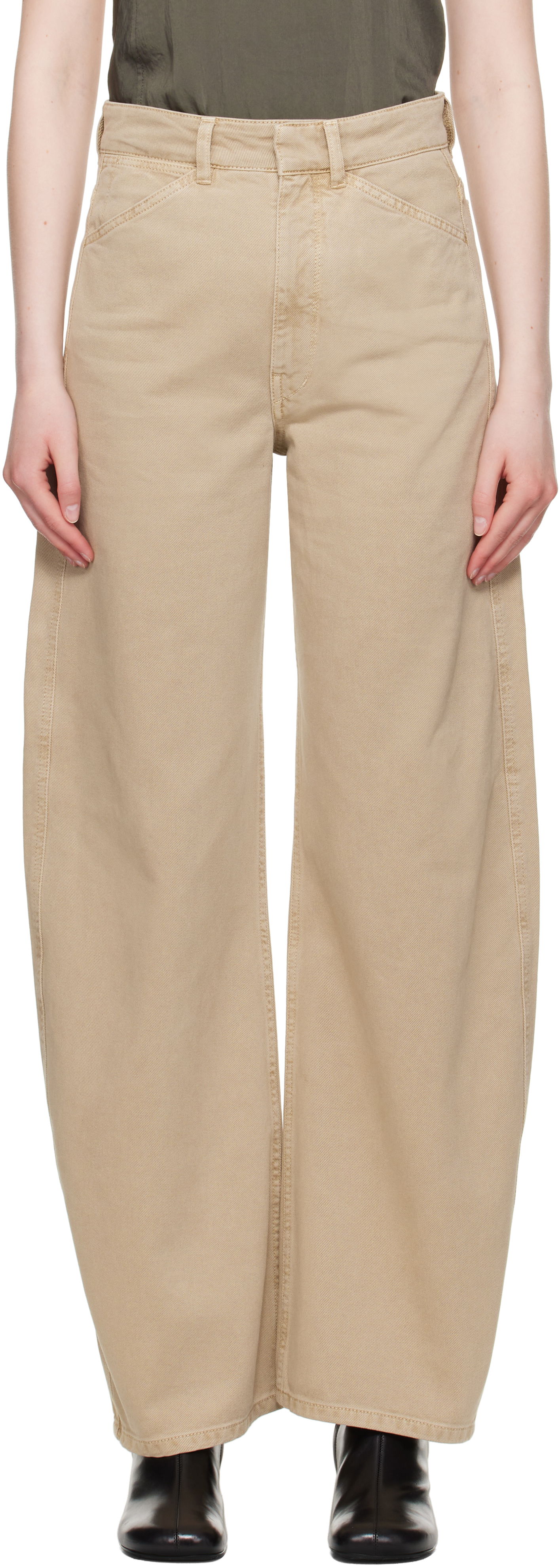 Džínsy LEMAIRE Lemaire High-Waisted Curved Jeans Béžová | PA1052 LD1042, 0
