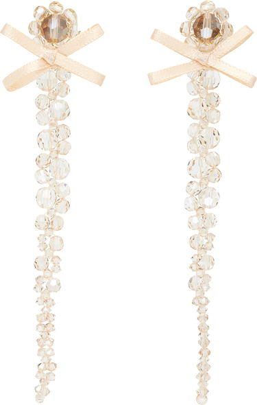 Náušnice Simone Rocha Simone Rocha Petite Bow Drip Faceted Crystal Bead Earrings Béžová | ERG547 0903, 0