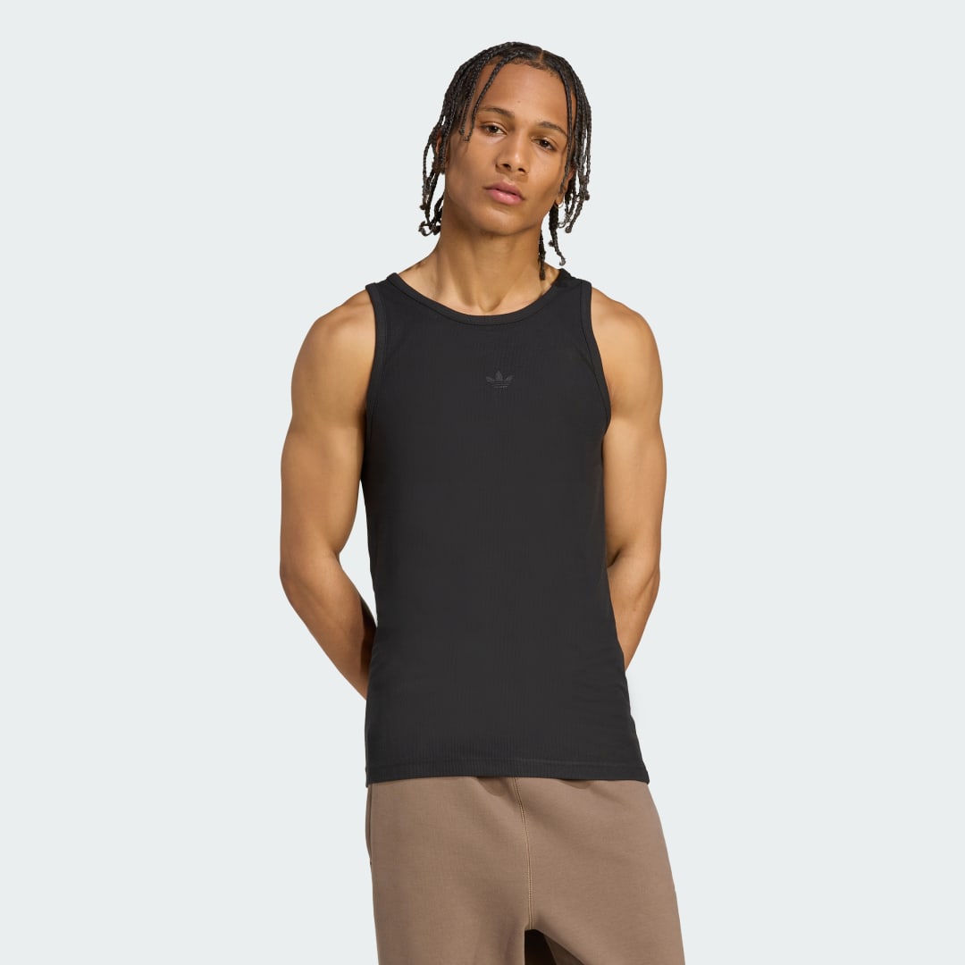 Tielko adidas Performance Premium Essentials Tight Ribbed Tank Top Čierna | KA7730, 0