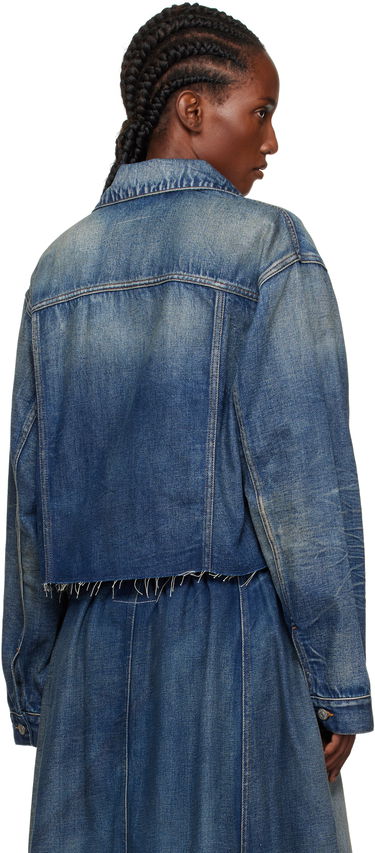 Bunda Maison Margiela MM6 Maison Margiela Cropped Denim Jacket with Tie Modrá | S52AM0340 M30017, 2