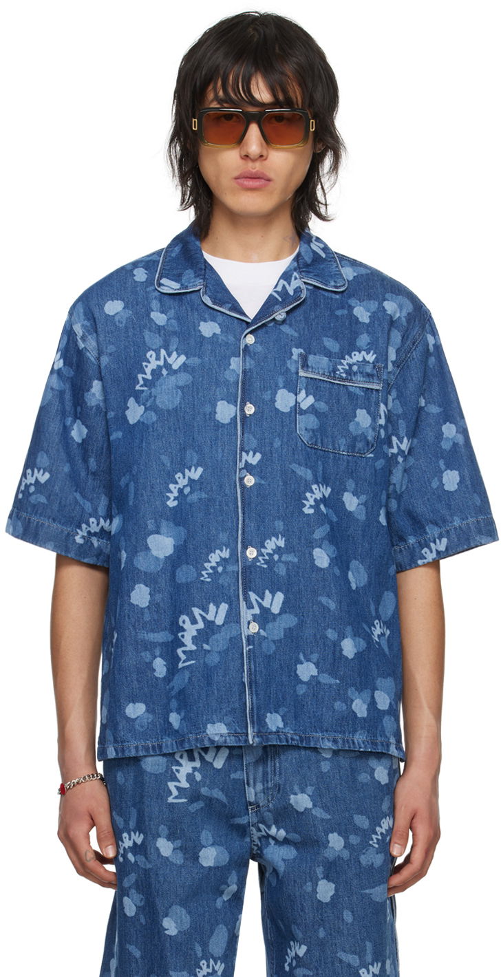 Košeľa Marni Bowling Denim Shirt Navy | CUJU0017I1 USCW08