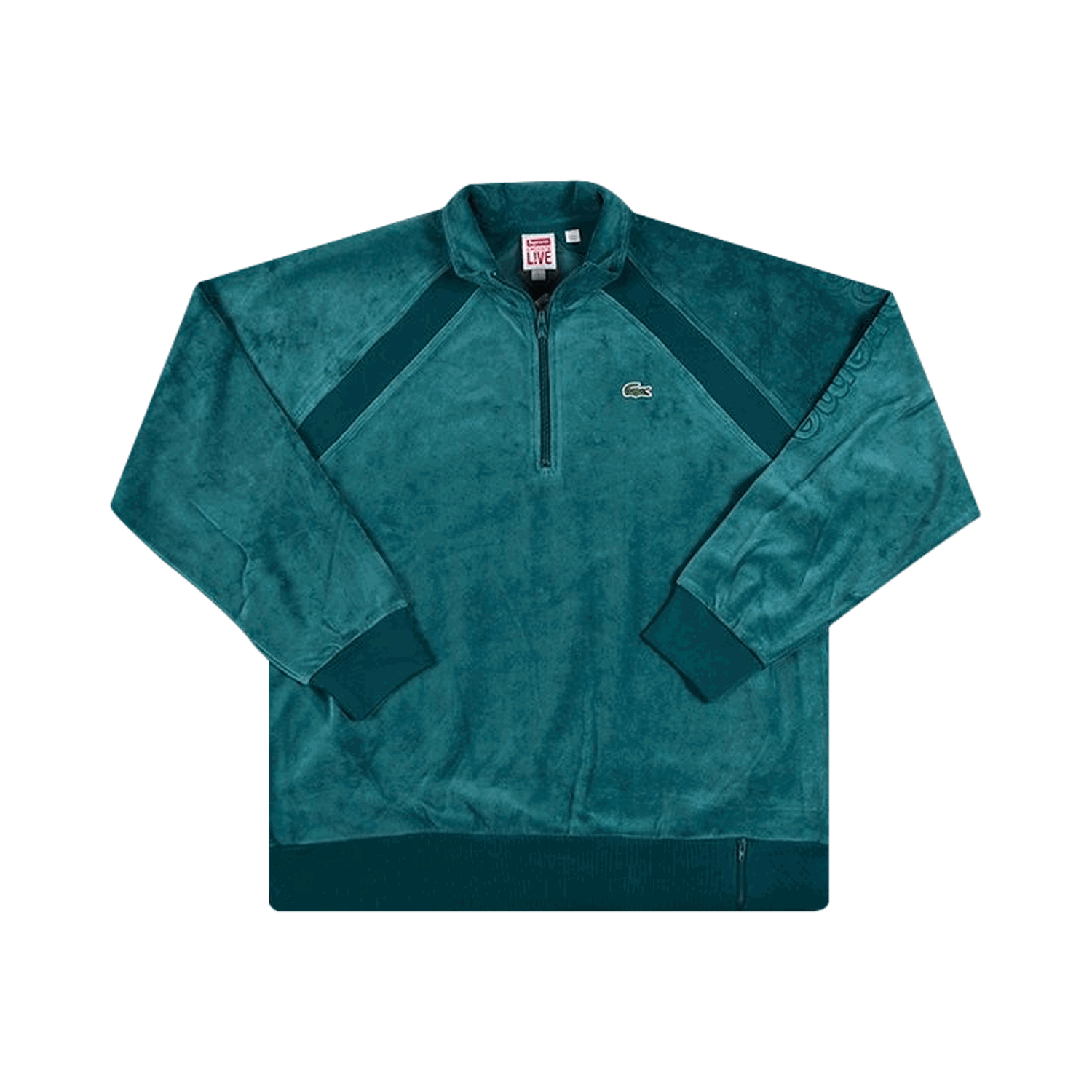 Mikina Supreme Lacoste x Velour Half Zip Track Top Zelené | SS18SW1 TEAL, 0