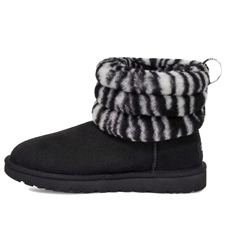 Tenisky a topánky UGG Fluff Mini Quilted Zebra Boots Čierna | 1112439-BWHT