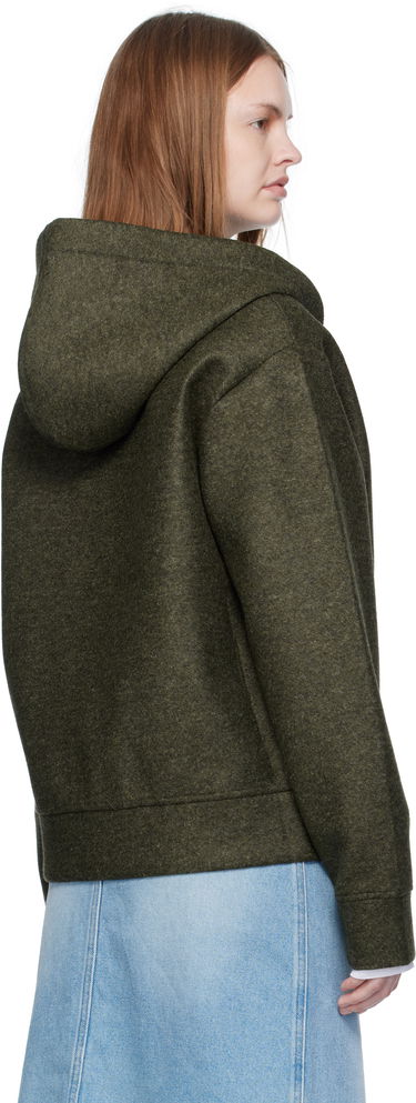 Mikina A.P.C. A.P.C. Alvin Wool Zip-Up Hoodie Zelené | PSAFU-M27993, 2