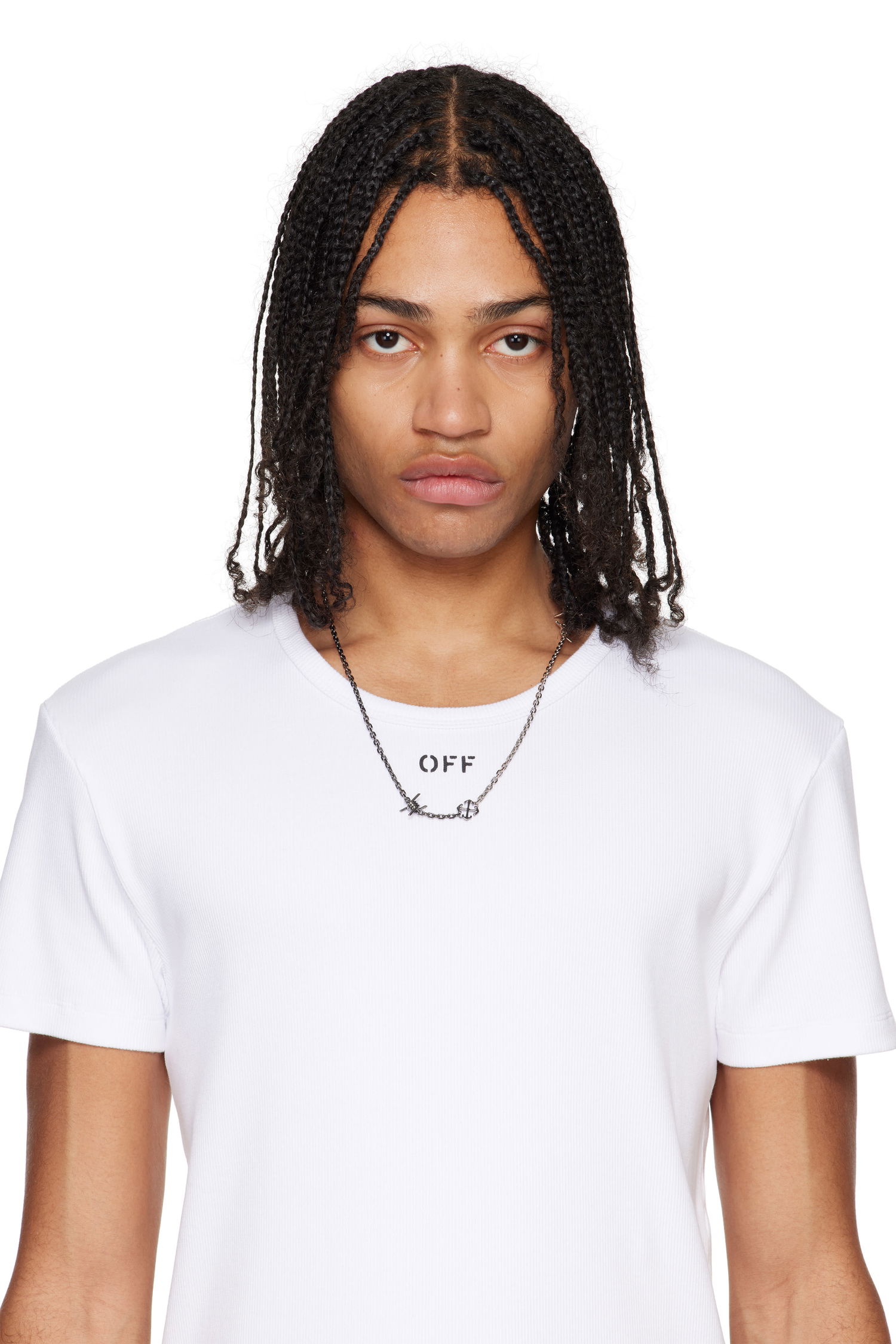 Náhrdelník Off-White Off-White Two-Tone Barbed Wire Necklace Metalická | OMOB15OS25MET0017210, 1