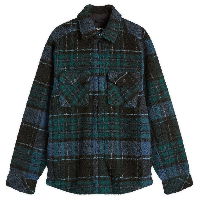 Bunda KAVU McCord Creek Fleece Overshirt Modrá | 5260-2735