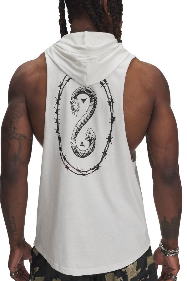 Tielko Under Armour Project Rock Snake Sleeveless Hoodie Biela | 1389987-114, 1
