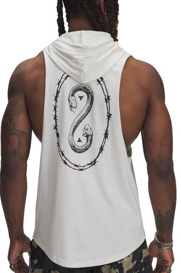 Tielko Under Armour Project Rock Snake Sleeveless Hoodie Biela | 1389987-114, 1