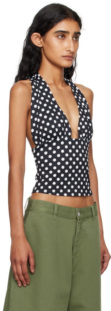 Tielko Miaou Miaou Mathilde Polka Dot Halter Top Čierna | 7189VISBWP, 1