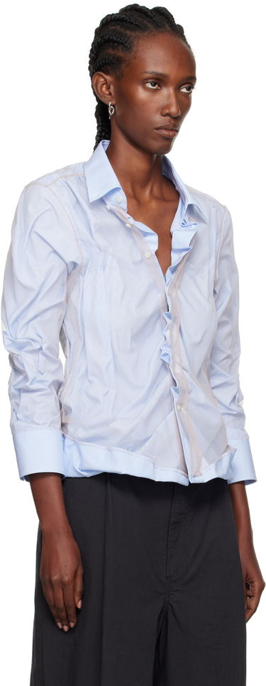Košeľa Maison Margiela Maison Margiela Organic Cotton Button-Down Shirt Modrá | S29DL0218 MTN125, 1