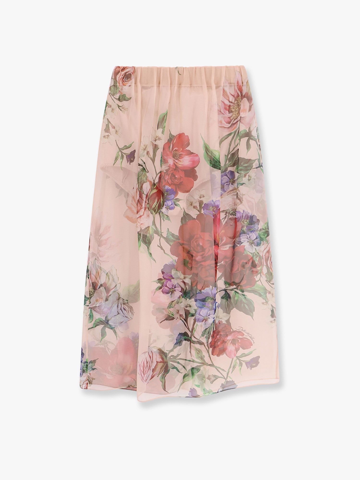 Sukňa Dolce & Gabbana Dolce & Gabbana Floral Print Chiffon Midi Skirt Béžová | F4BBOTIS1Y7H25PR, 0