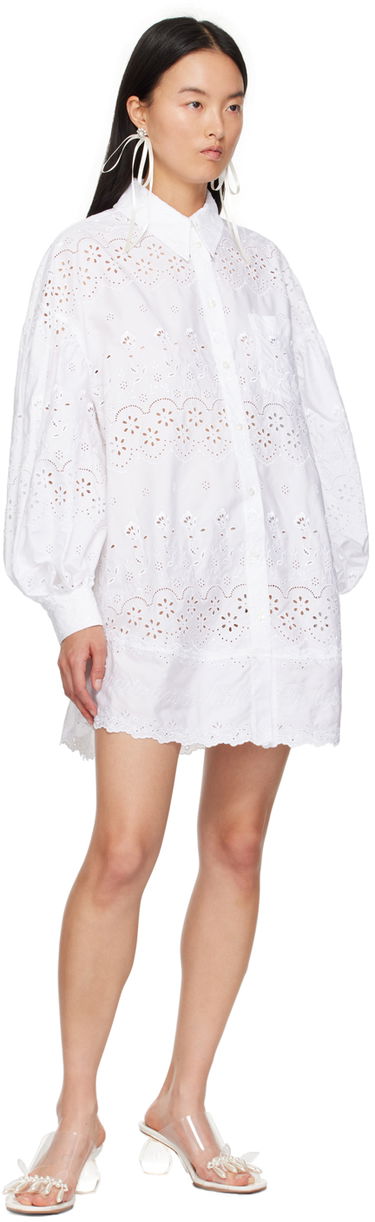 Náušnice Simone Rocha Simone Rocha Double Ended Daisy Bow Ribbon Earrings Biela | ERG497 0906, 3