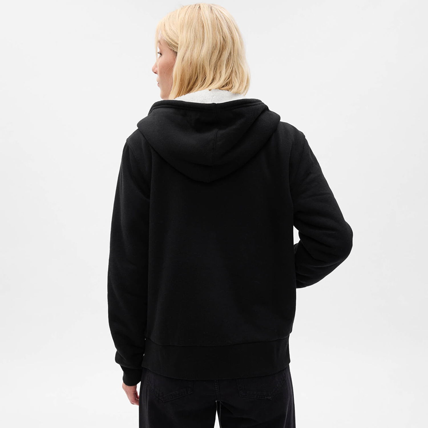 Mikina GAP Sweatshirt Logo Sherpa Fullzip Hoodie True Black XS Čierna | 741325-05, 1