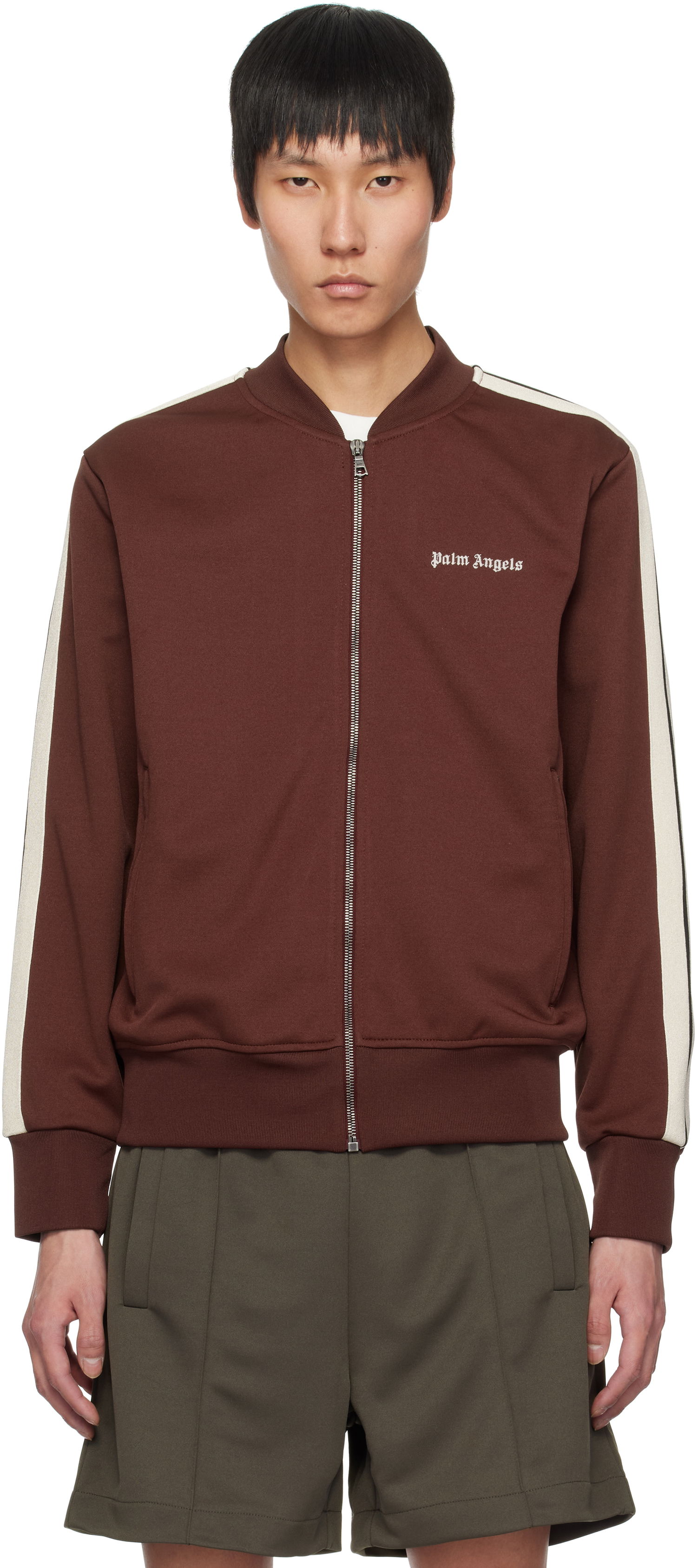 Bomber bunda Palm Angels Palm Angels Classic Logo Track Jacket Hnedá | PMBD061S25FAB0012803, 0