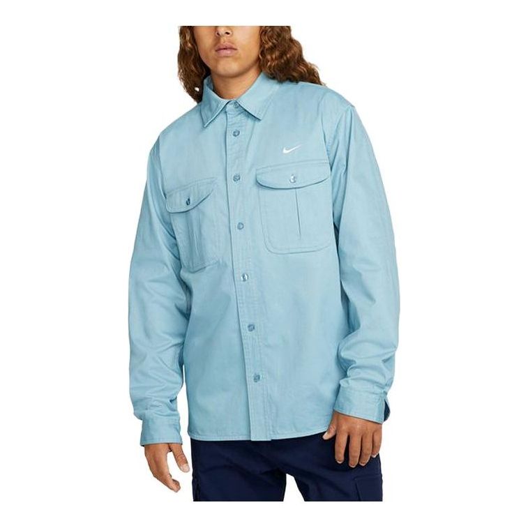 Košeľa Nike SB Woven Skate Long-Sleeve Button Down Shirt Modrá | DQ6288-494