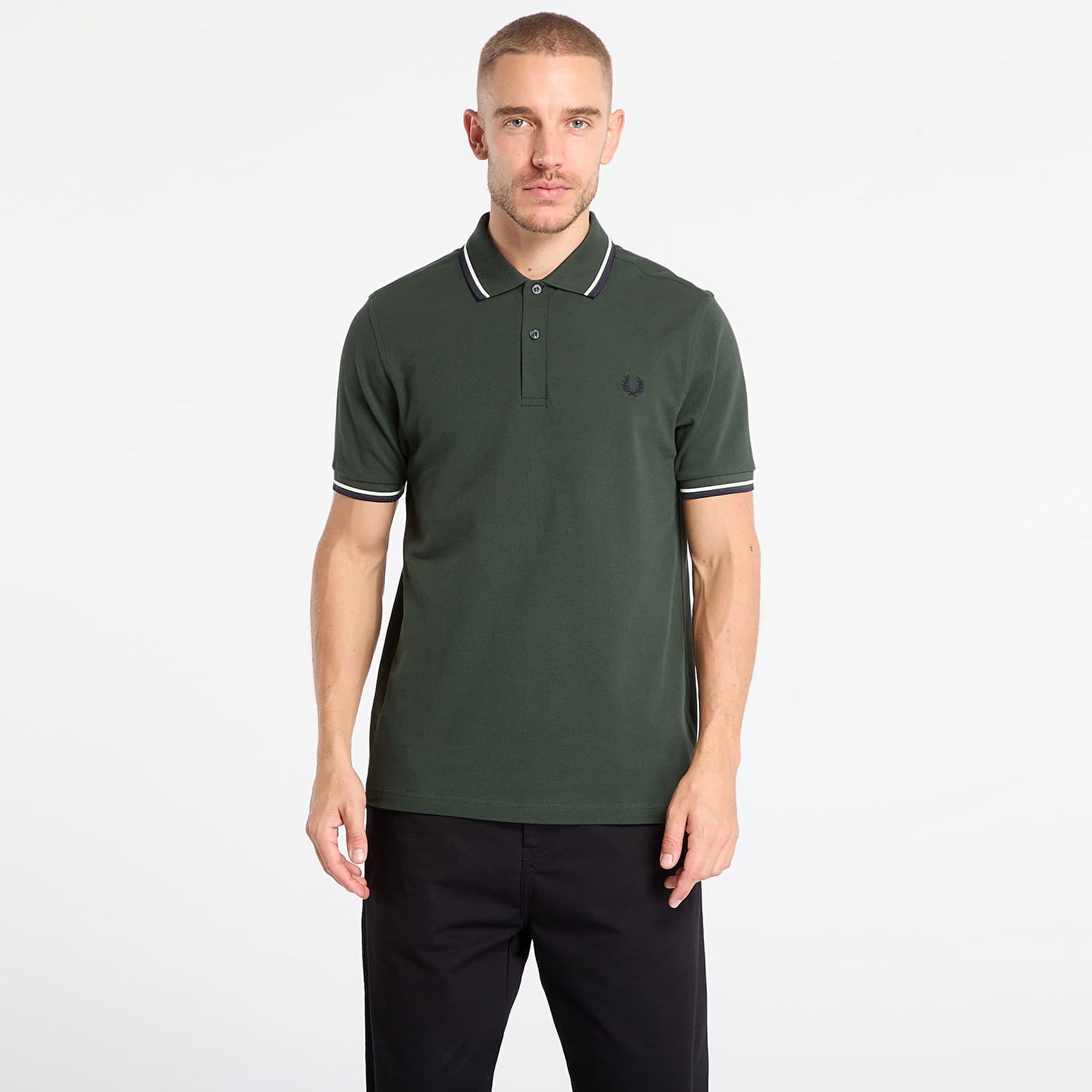 Polo tričko Fred Perry Twin Tipped Shirt Court Zelené | M3600 53A, 0