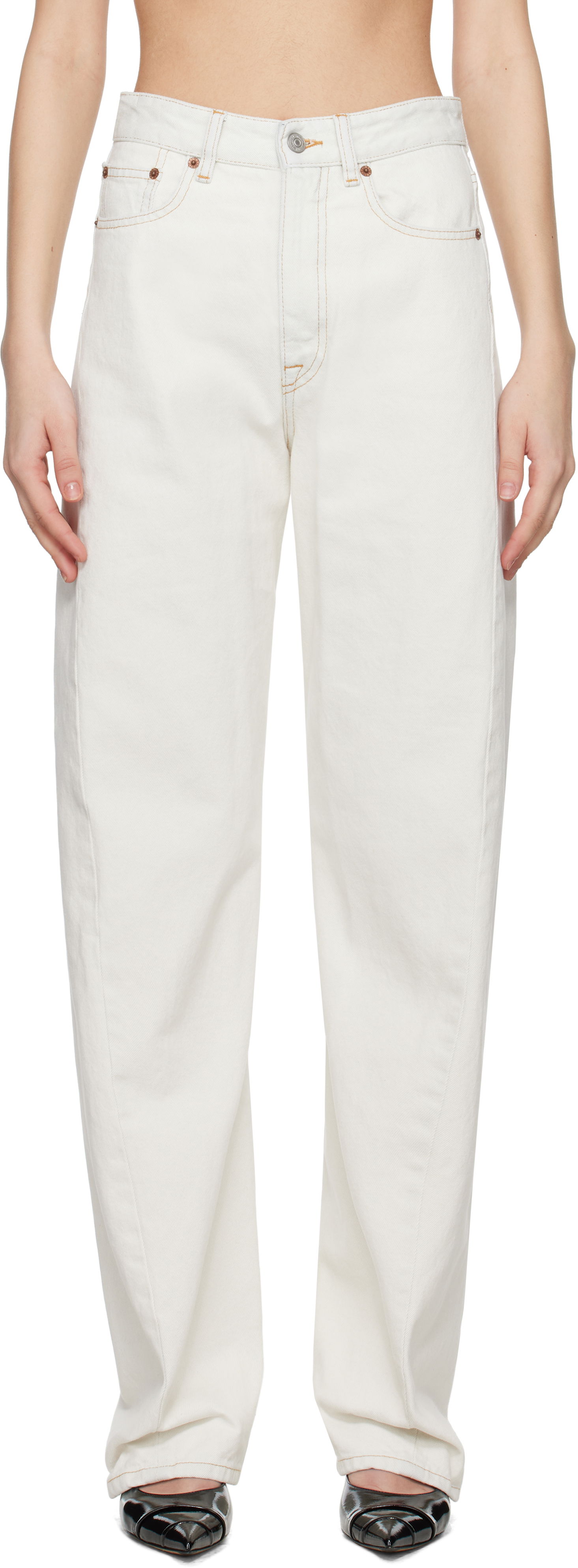 Džínsy Maison Margiela MM6 Maison Margiela Contrast Stitch Jeans Biela | S62LB0184 M30018, 0