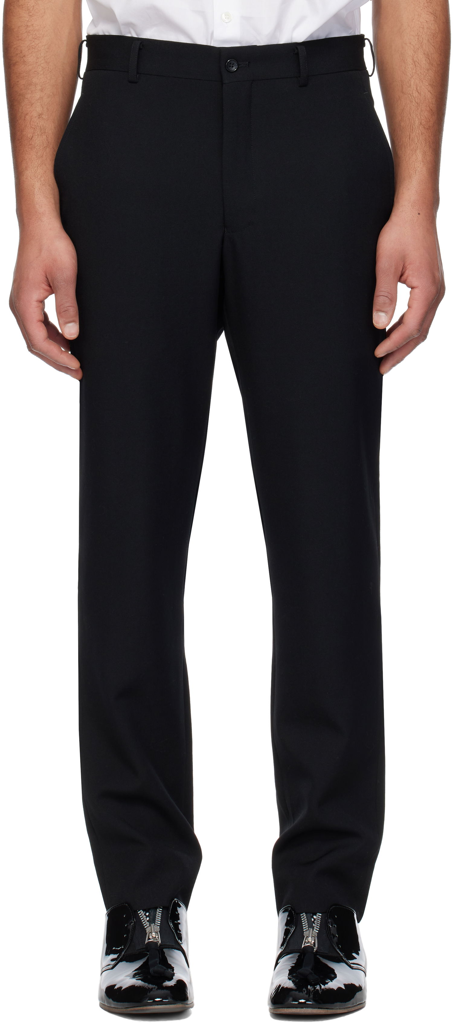 Nohavice Comme des Garçons Homme Plus Wool Gabardine Trousers Čierna | PO-P046-051, 0