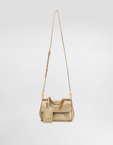 Kabelka Dolce & Gabbana My Sicily Pebbled Leather Top Handle Flap Bag Metalická | BB7864BZ6488H945, 3
