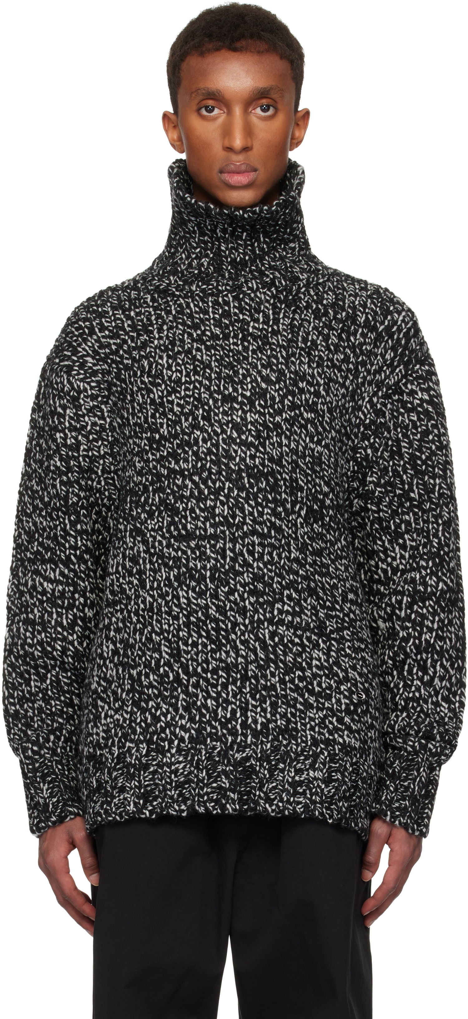 Sveter We11done We11done Chunky Knit Turtleneck Sweater Čierna | WD-KT3-24-651-U-B2, 0