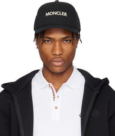Šiltovka Moncler Moncler Embroidered Logo Gabardine Baseball Cap Čierna | K10913B0005404863, 0