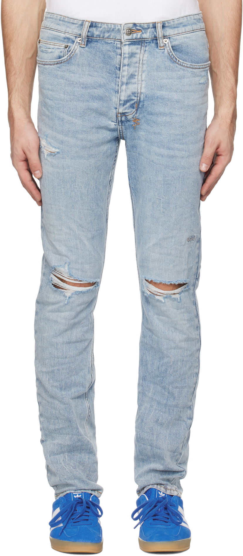 Džínsy Ksubi Chitch Rekon Trashed Jeans Modrá | MPS25DJ027