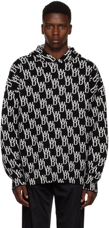 Mikina We11done We11done Jacquard Knit Hoodie Čierna | WD-KT3-22-628-U-BK, 0