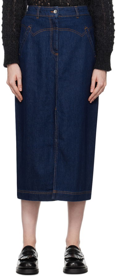 Sukňa YMC Dolly Denim Midi Skirt Navy | Q3XAB, 0