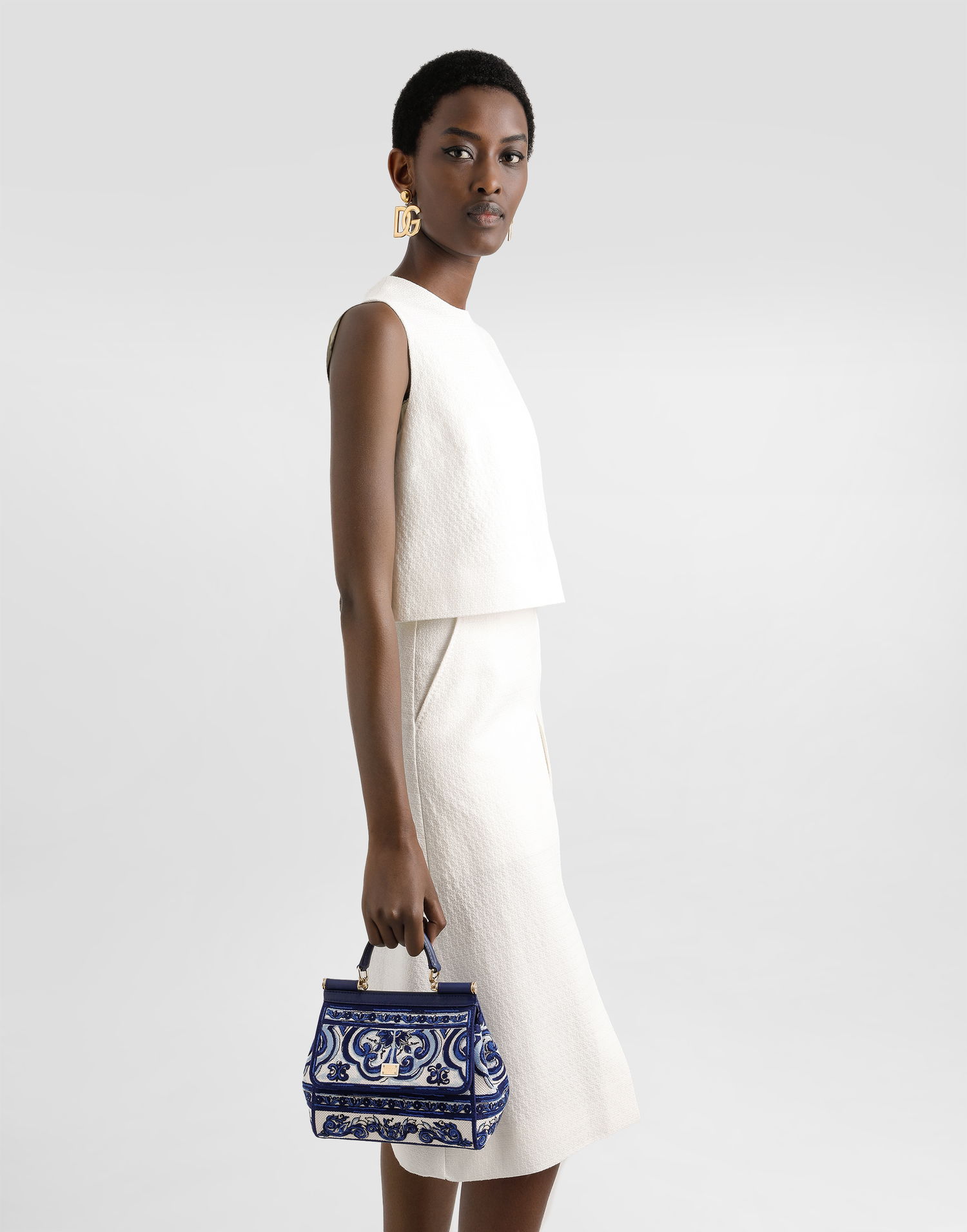 Kabelka Dolce & Gabbana Dolce & Gabbana Sicily Medium Handbag With Majolica Embroidery Modrá | BB6003BW050HA3OB, 1