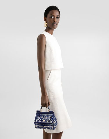 Kabelka Dolce & Gabbana Dolce & Gabbana Sicily Medium Handbag With Majolica Embroidery Modrá | BB6003BW050HA3OB, 1