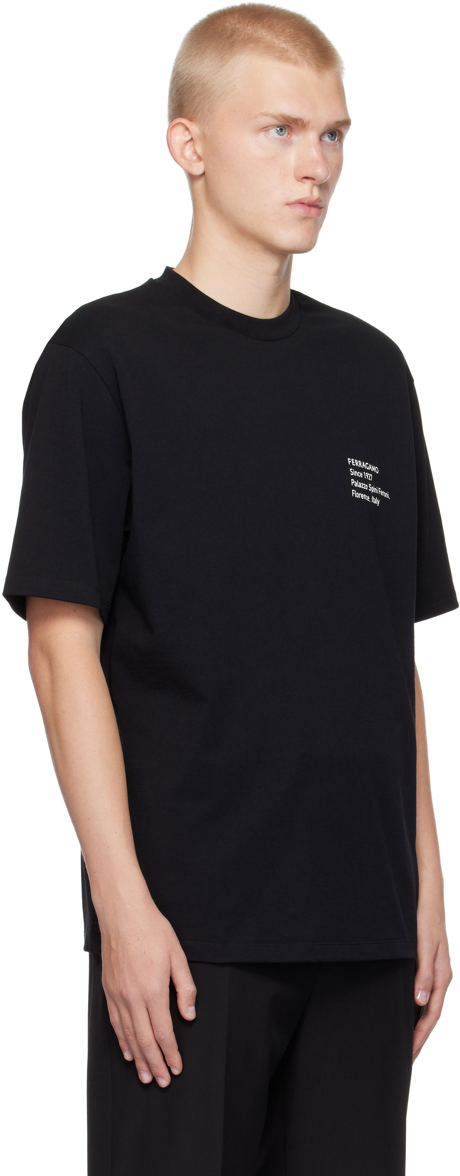 Tričko FERRAGAMO Ferragamo Printed T-Shirt Čierna | 777888, 1