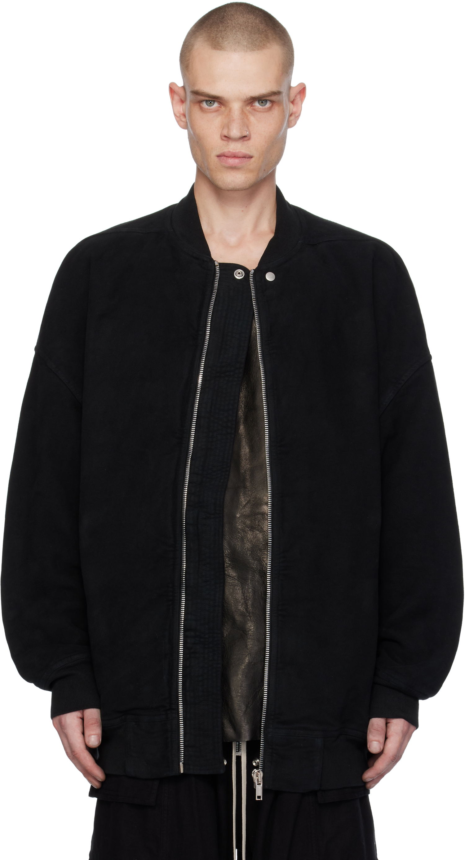 Bomber bunda Rick Owens Bomber Jacket Jumbo Flight Čierna | DU02D2776 MO, 0