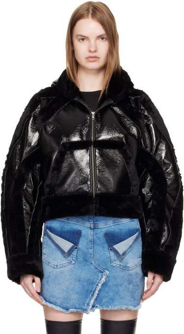 Bunda Ottolinger Ottolinger Fitted Faux-Fur Hooded Jacket Čierna | 109-702409-01, 0