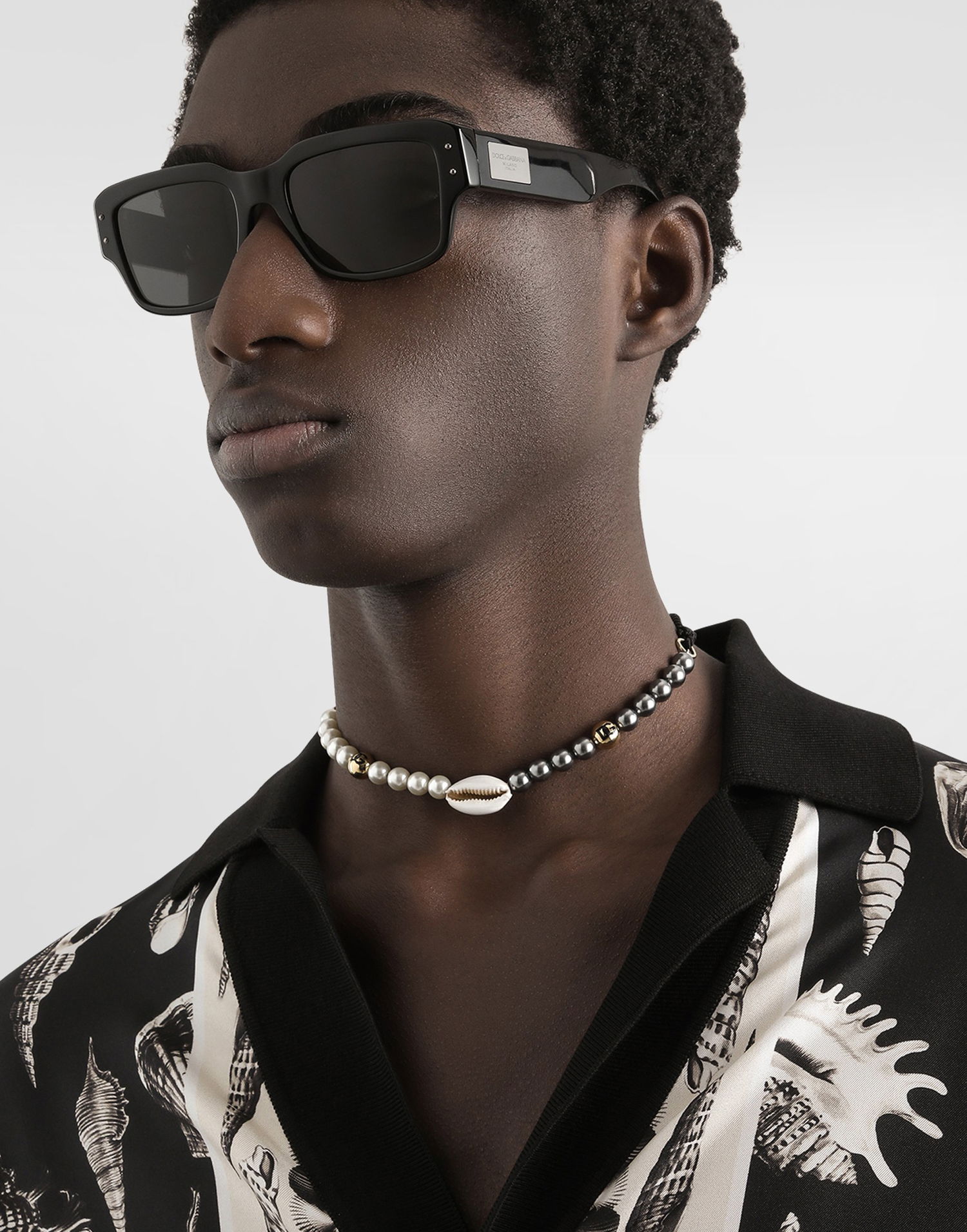 Náhrdelník Dolce & Gabbana Dolce & Gabbana DG Cord and Pearl Necklace Čierna | WNR5C3W1111N0011, 1