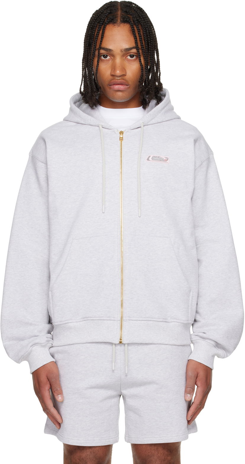 Mikina Casablanca Classic Full Zip Hoodie Šedá | M-AW25-JTP-408-01