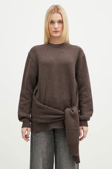 Sveter JW Anderson JW Anderson Draped Tie Front Jumper Hnedá | KW1263.YN0384.958, 0