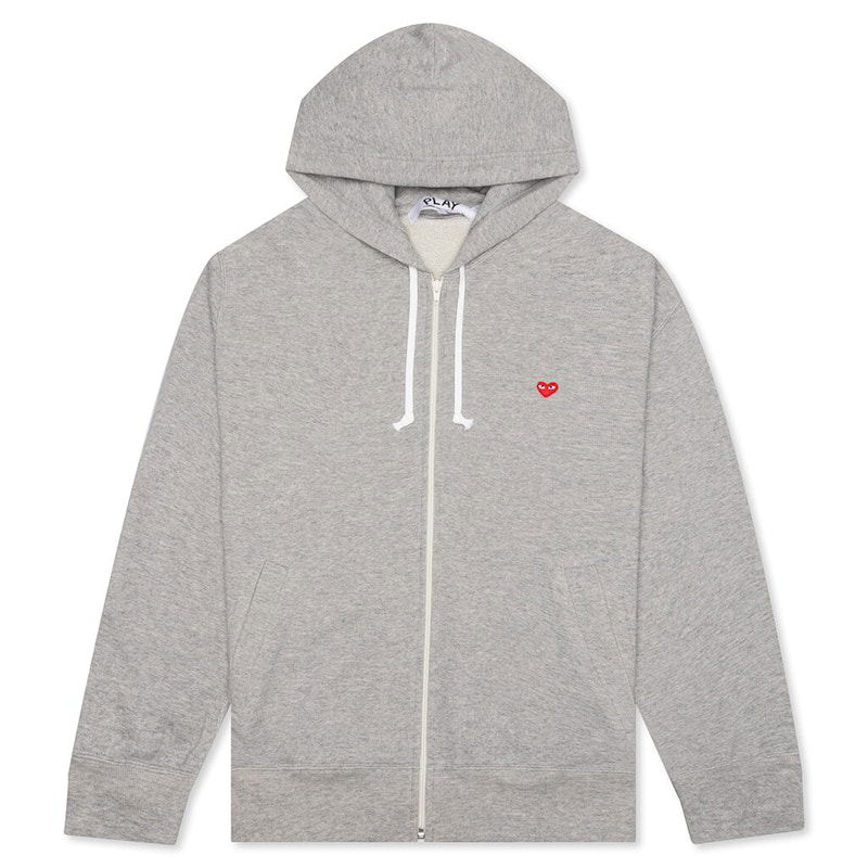 Mikina Comme des Garçons Small Red Heart Zip Up Hoodie Šedá | AZ-T312-051-1, 0
