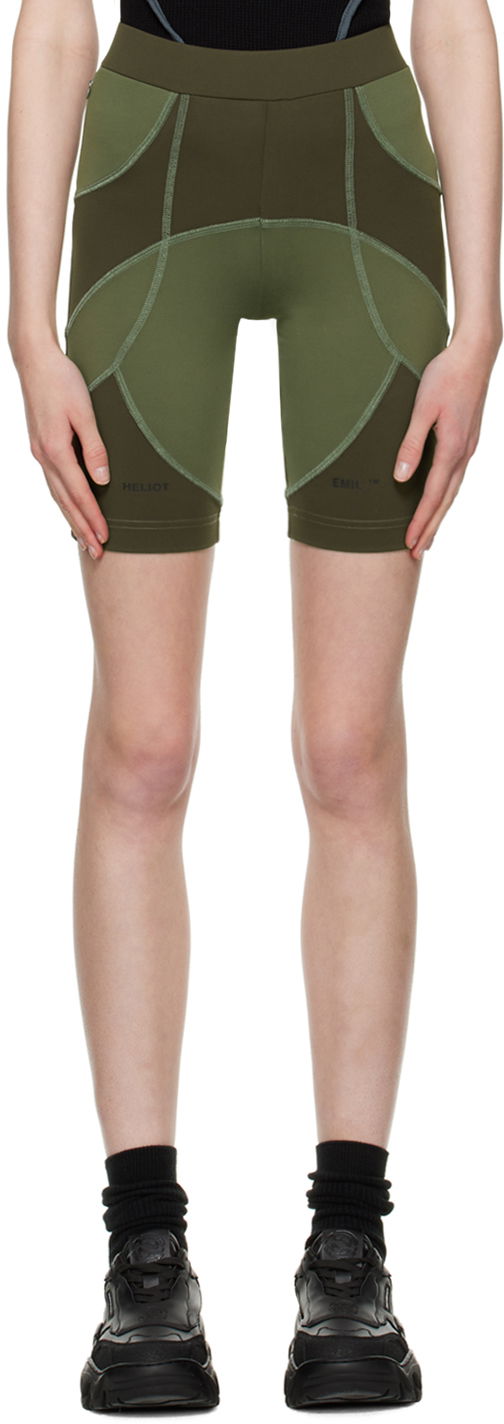 Legíny HELIOT EMIL Exclusive Khaki Training Bike Shorts Zelené | SSN_W_10_049_WO20, 0
