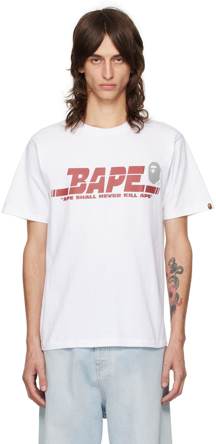 Tričko BAPE White Sports Logo T-Shirt Biela | 001TEK301035M, 0