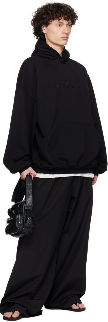 Mikina Balenciaga BB Garderobe Large Fit Hoodie Čierna | 813406TRVW1, 3