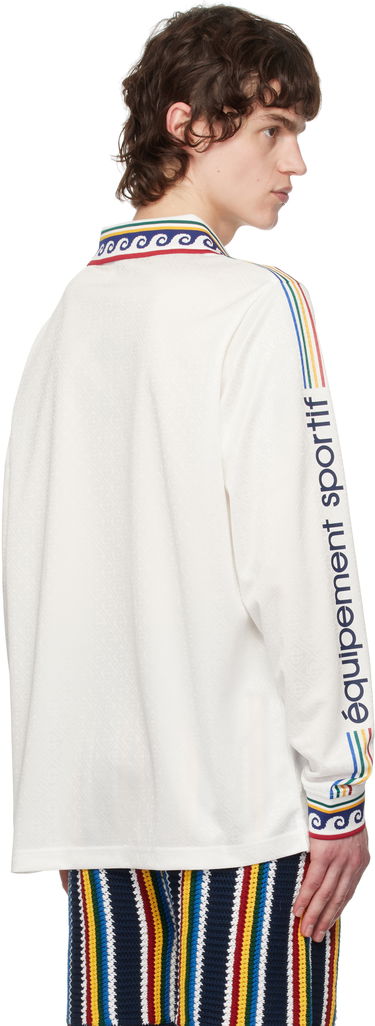 Polo tričko Casablanca Casablanca Long Sleeve Football Shirt Biela | MPS25-JTP-301-01, 3