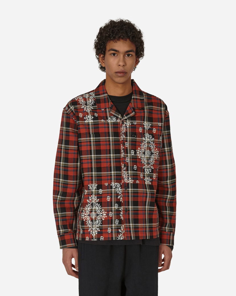 Košeľa Awake NY Paisley Printed Flannel Shirt Červená | AWK-FW23-TP001  BLACK MULTI