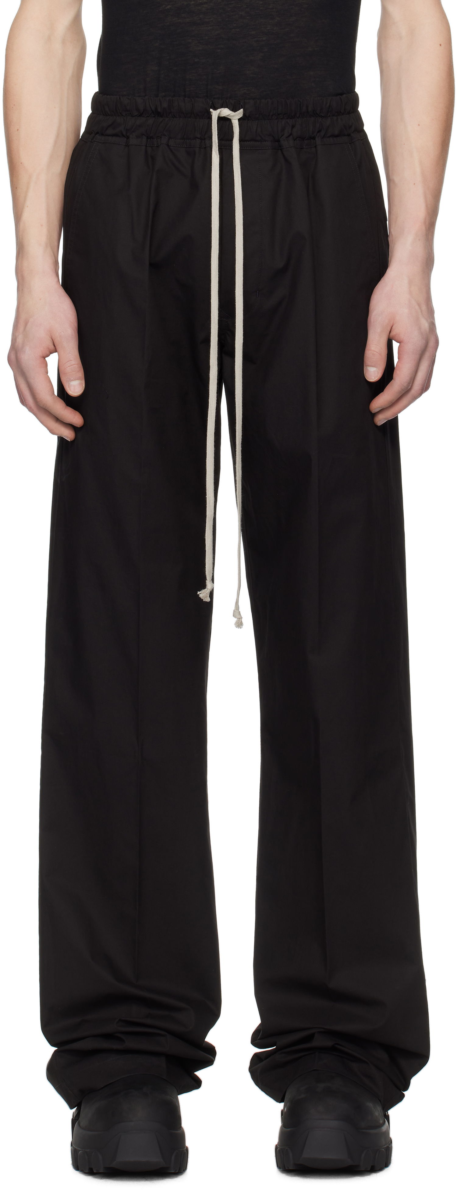 Nohavice Rick Owens Rick Owens Hollywood Dietrich Drawstring Trousers Čierna | RU01E5378 P, 0