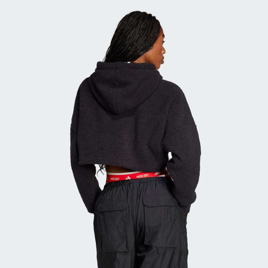 MOON BOOT Cropped Fleece Hoodie