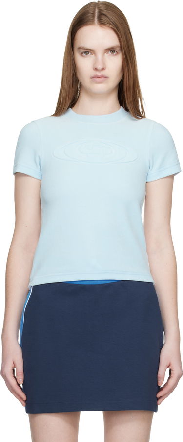 Tričko Casablanca Casablanca Velour Short Sleeve T-shirt Modrá | W-SP26-JTP-452-01, 0