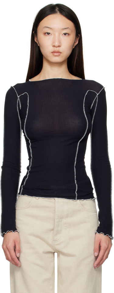 Tričko Baserange Baserange Omato Long Sleeve T-Shirt Čierna | TTOML-CR-AU25, 0