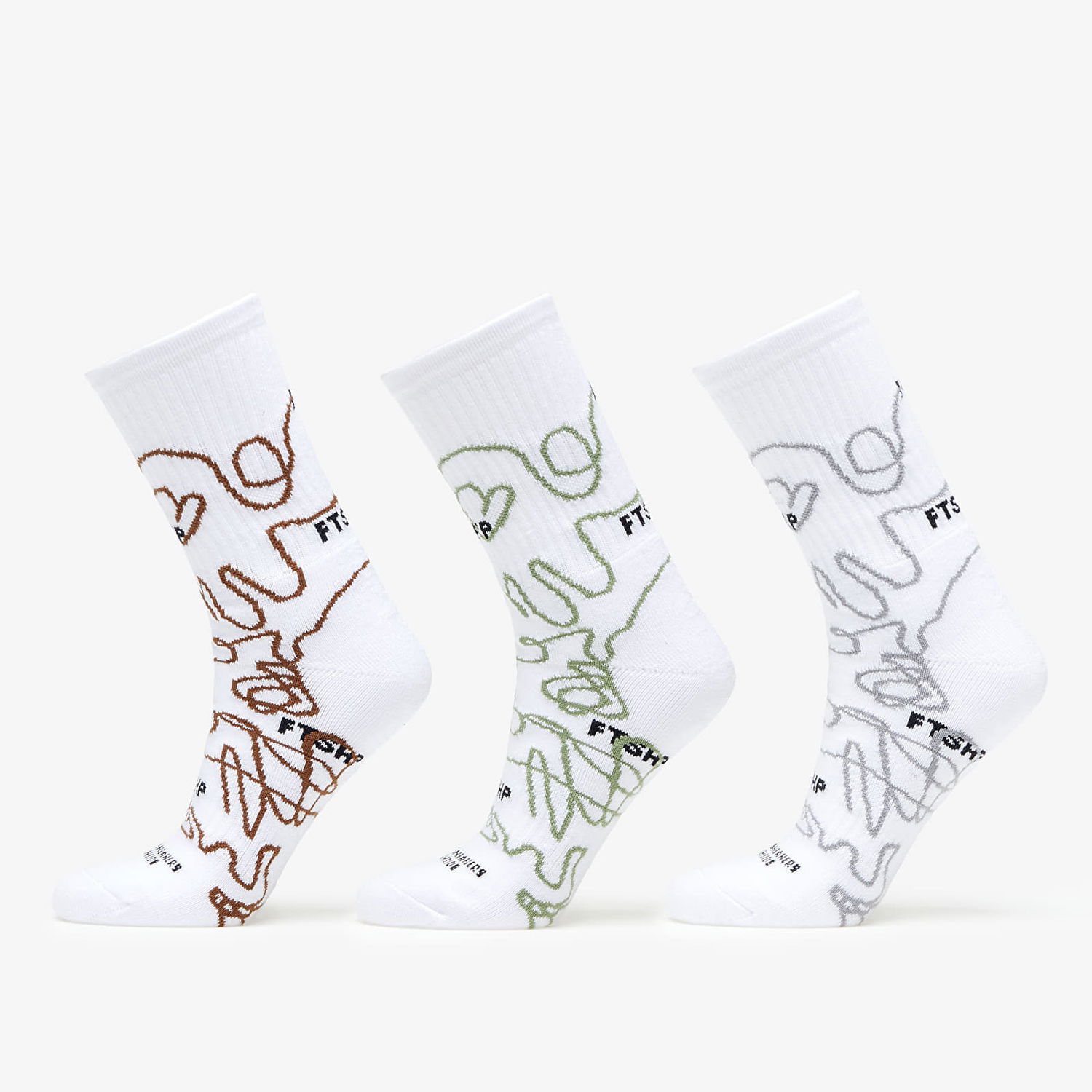 Ponožky Footshop The Bubble Socks 3-Pack Biela | FTSHP_317, 0